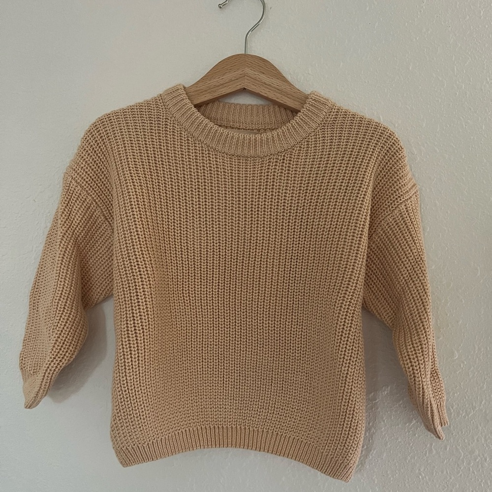 NWT Kambia Kids Gender Free Cotton Sweater, 9-12 mos, Natural